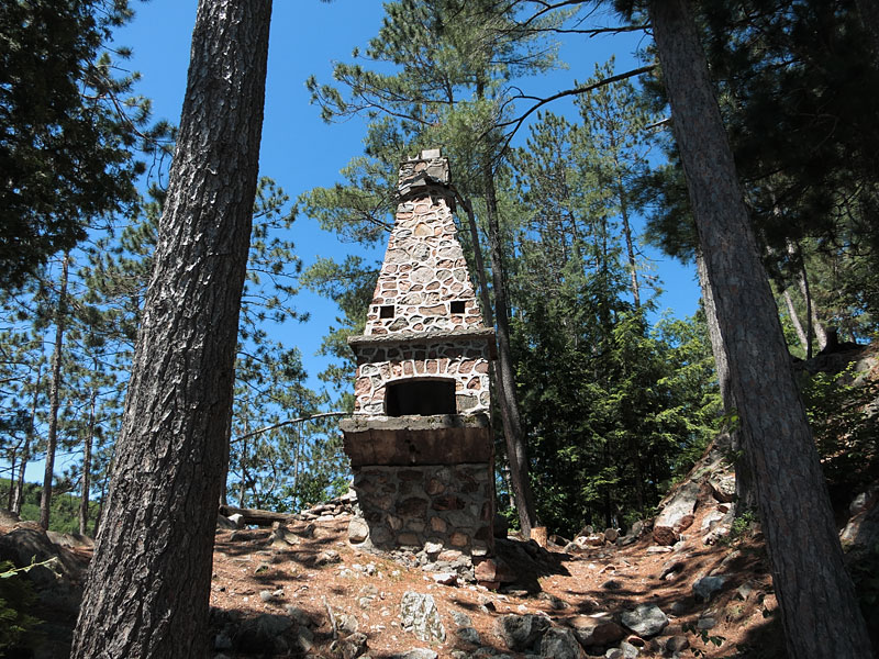 Cottage Ruins on Island in Cedar Lake in Algonquin Park