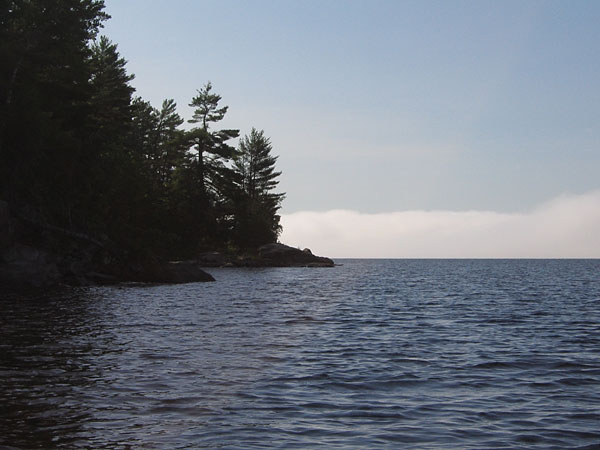 Morning mist on the Ottawa River near Point Alexander