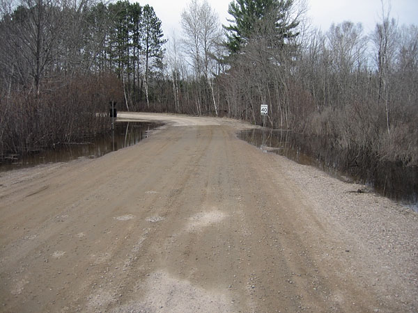 High water on the Chalk River along Forestry Road