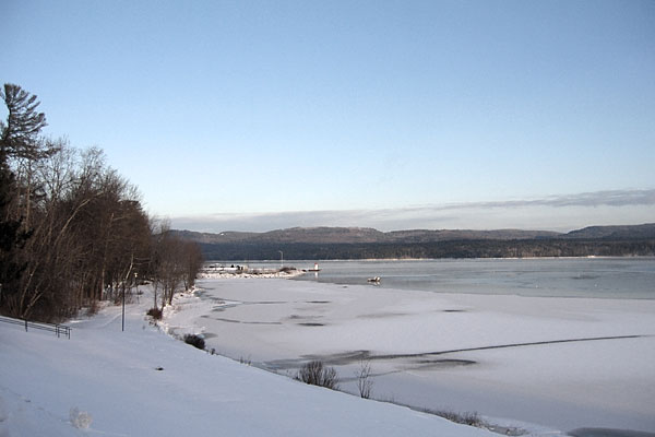 Deep River Pier as photographed from Centennial Rock